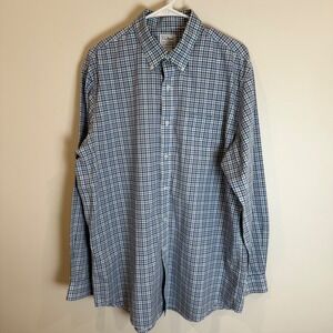 LL Bean Traditional Fit Plaid Long Sleeve Button Down Shirt Mens L-REG Cotton